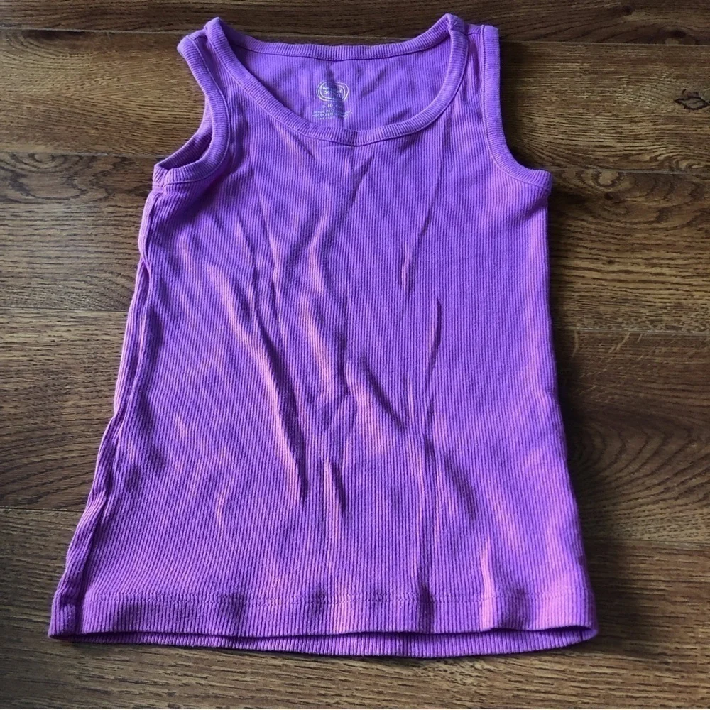 Wonder Nation purple ribbed tank top in size S (6-6X)
